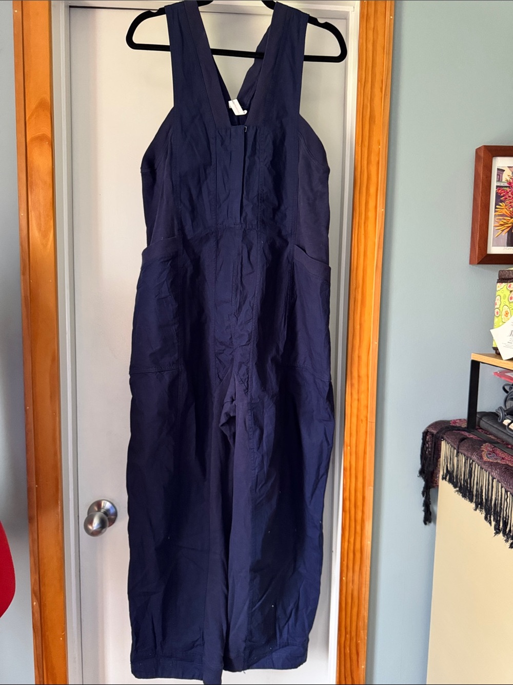 Anthropologie Navy Blue Wide-Leg Jumpsuit
